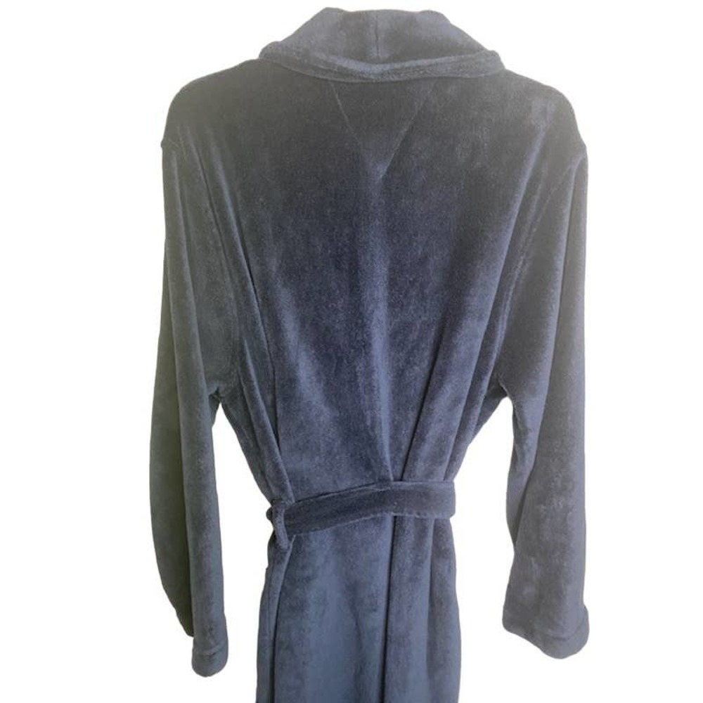 Tommy Hilfiger Sz S/M ~ Navy Blue Robe 100% Poly - Picture 3 of 6